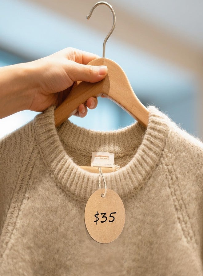 جيجاكرافت بطاقات هدايا فارغة من jijAcraft مع خيط، بطاقة تعليق من ورق كرافت بني مقاس 2.5 بوصة، 100 قطعة من بطاقات الأسماء الدائرية لتغليف الهدايا للحقائب والأعمال اليدوية والكب كيك - Image 4